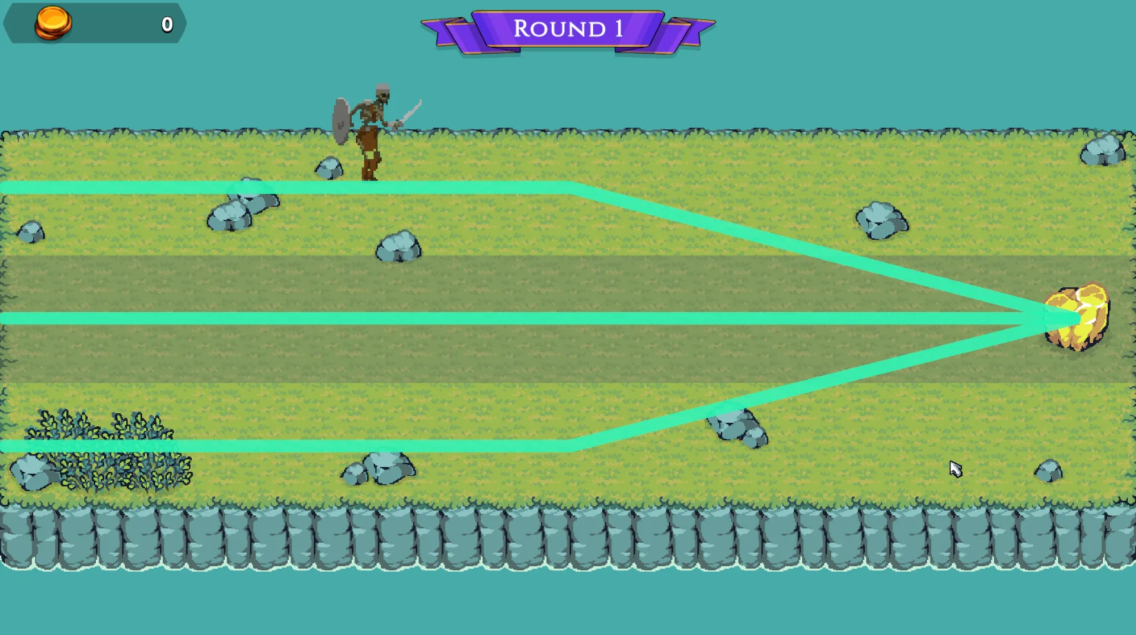 Dice No Dice alpha 0.0.2 round with enemy pressure across lanes